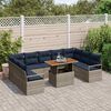 vidaXL Garden Sofa Set with Cushion with Storage 10 pcs Grey and Navy
