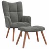 vidaXL Relaxing Chair with a Stool Dark Grey Velvet