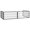 vidaXL Dog Playpen 4 Panels Black 100x50 cm Powder-coated Steel