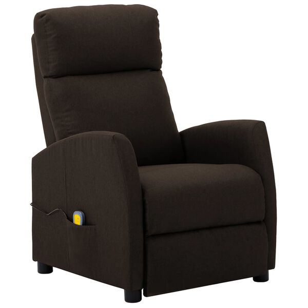vidaXL Electric Massage Chair Dark Brown Fabric