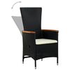 vidaXL Outdoor Chairs 2 pcs with Cushions Poly Rattan Black