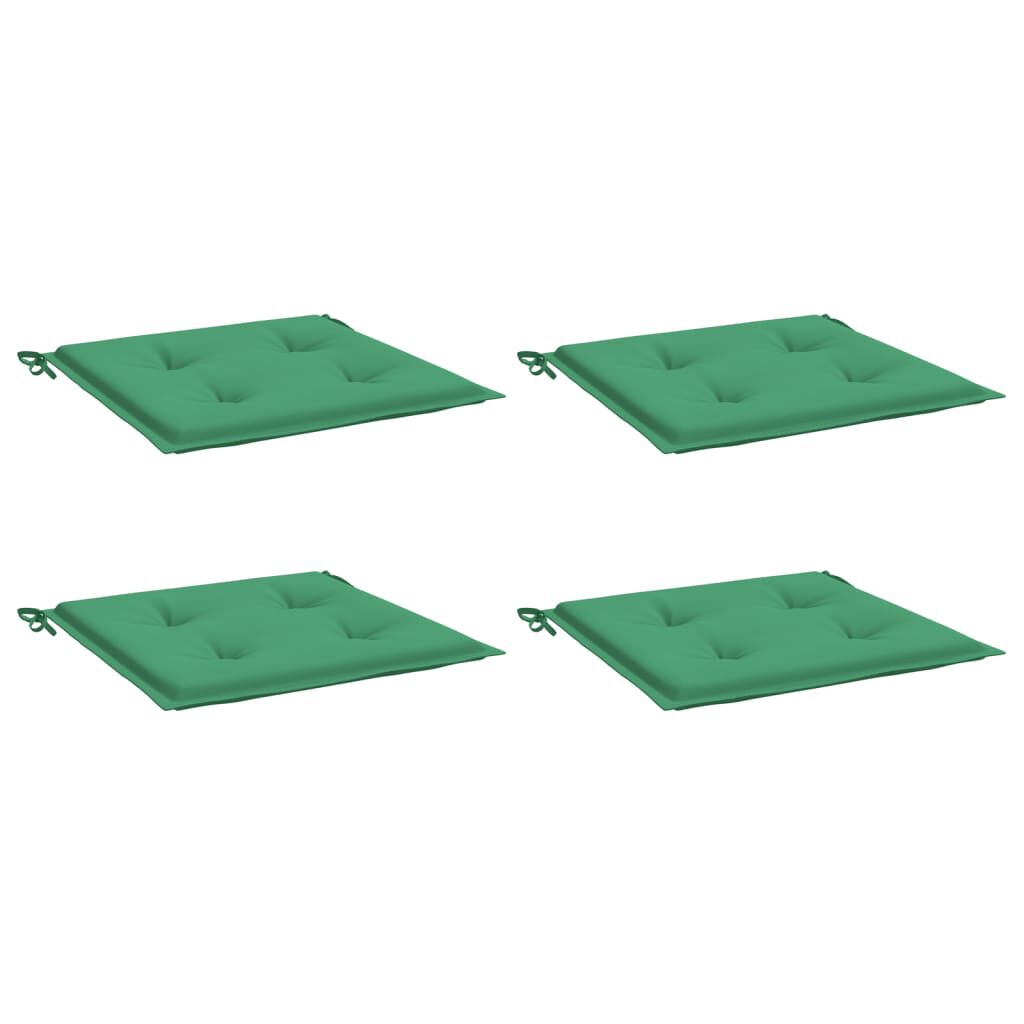 vidaXL Garden Chair Cushions 4 pcs Green 50x50x3 cm Oxford Fabric