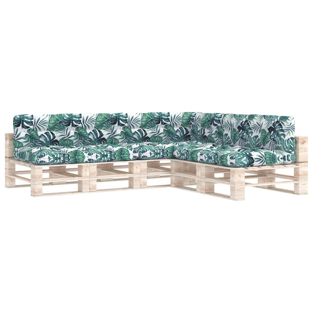 vidaXL Pallet Sofa Cushions 7 pcs Leaf Pattern