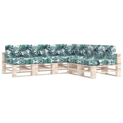 vidaXL Pallet Sofa Cushions 7 pcs Leaf Pattern