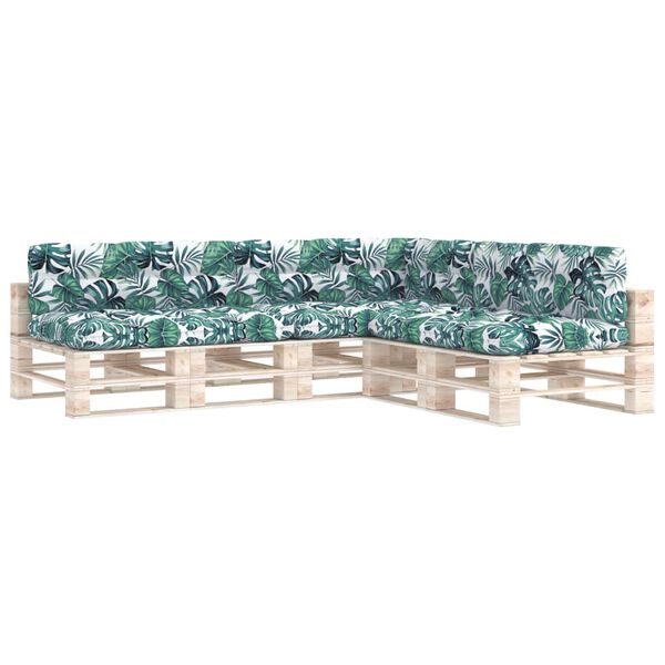 vidaXL Pallet Sofa Cushions 7 pcs Leaf Pattern