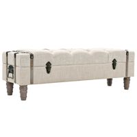 vidaXL Storage Bench 111 cm Cream Solid Wood Fir&Fabric