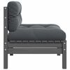 vidaXL Garden Middle Sofa with Anthracite Cushions Grey Solid Pinewood