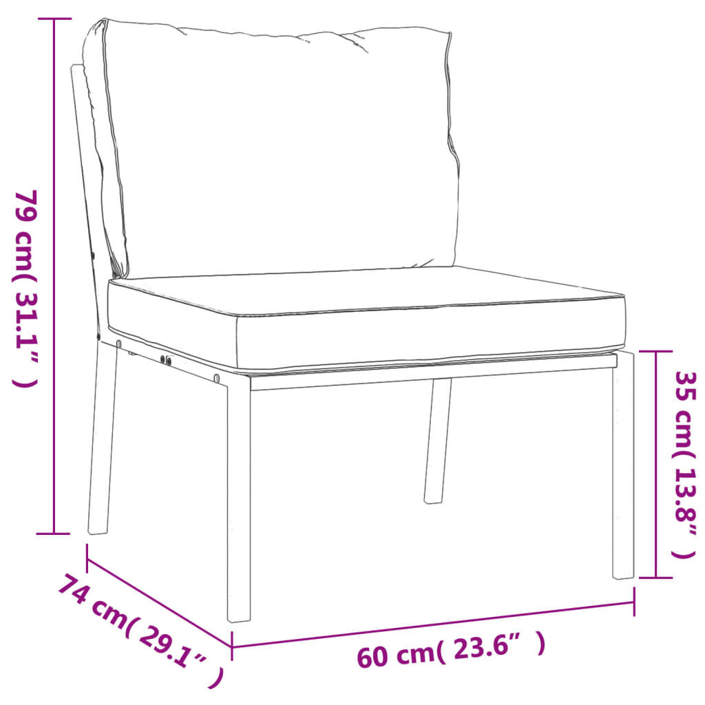 vidaXL 5 Piece Garden Lounge Set with Sand Cushions Steel