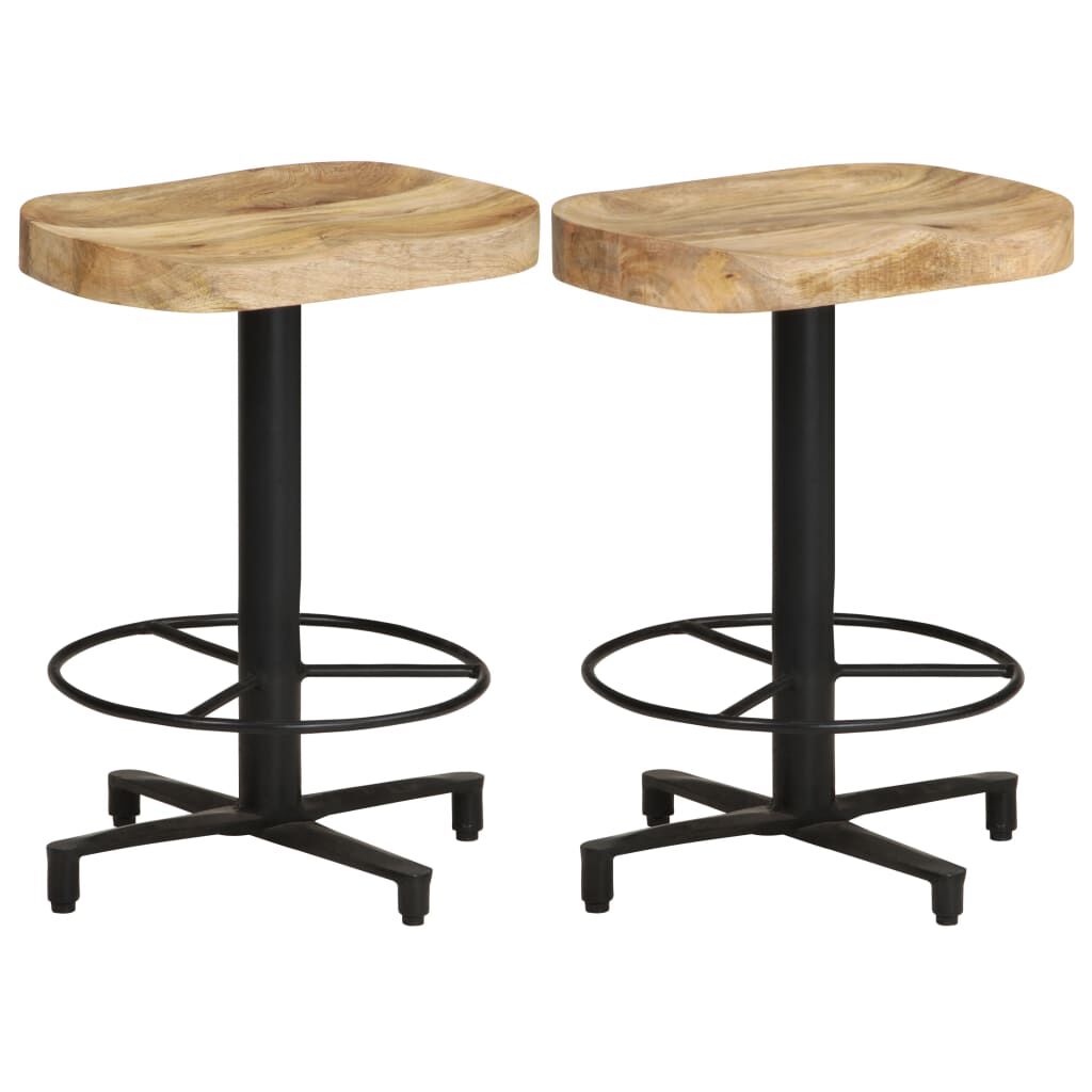 vidaXL Bar Stools 2 pcs 52 cm Solid Mango Wood