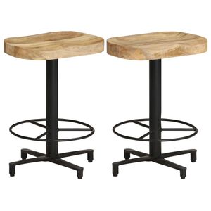 vidaXL Bar Stools 2 pcs 52 cm Solid Mango Wood