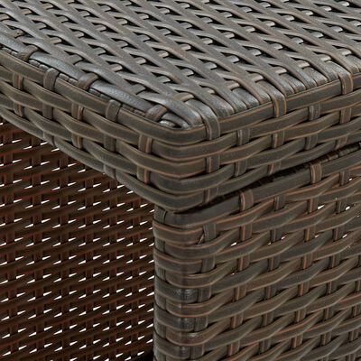 vidaXL Bar Table with Storage Rack Brown 120x60x110 cm Poly Rattan