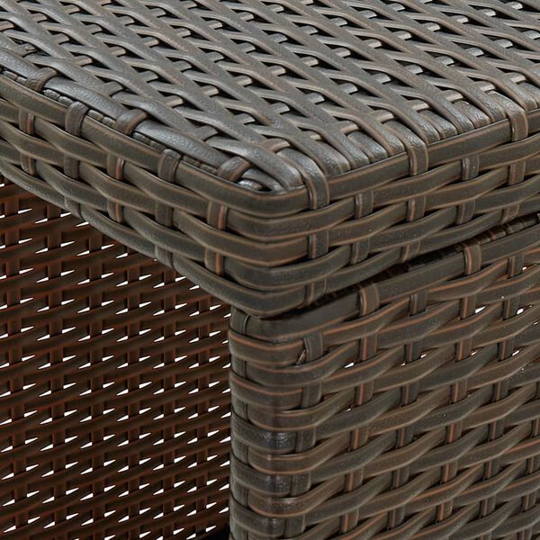 vidaXL Bar Table with Storage Rack Brown 120x60x110 cm Poly Rattan
