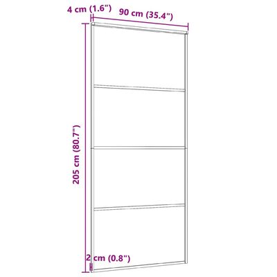 vidaXL Sliding Door Aluminium and ESG Glass 90x205 cm Black