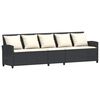vidaXL Garden Sofa with Cushions Brown Poly Rattan