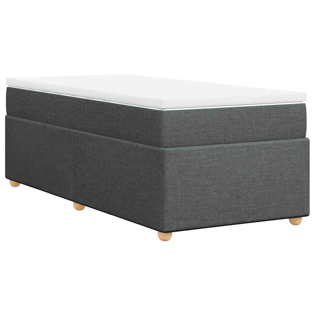 vidaXL Box Spring Bed with Mattress Dark Grey Twin XL Fabric