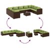 vidaXL 10 Piece Garden Lounge Set with Cushions Brown Poly Rattan
