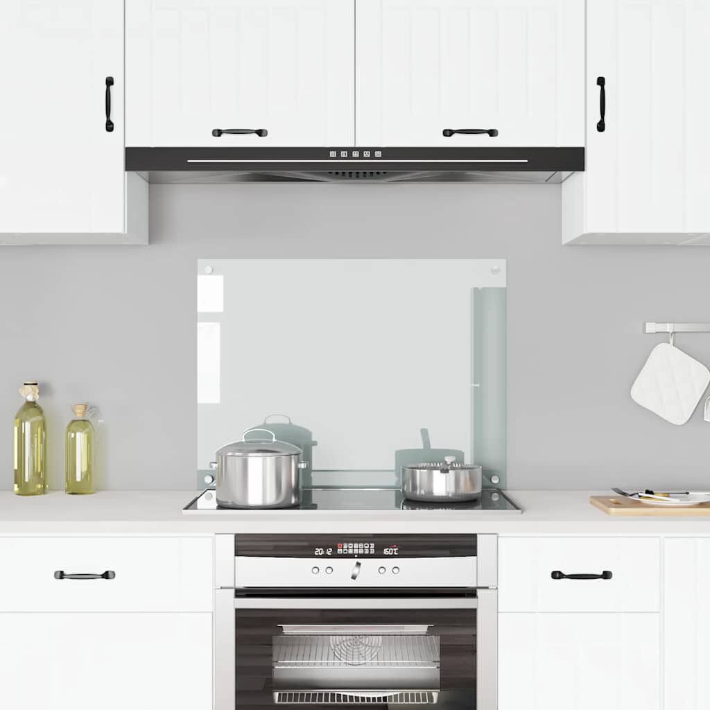 vidaXL Kitchen Backsplash Transparent 80 x 60 cm Tempered Glass