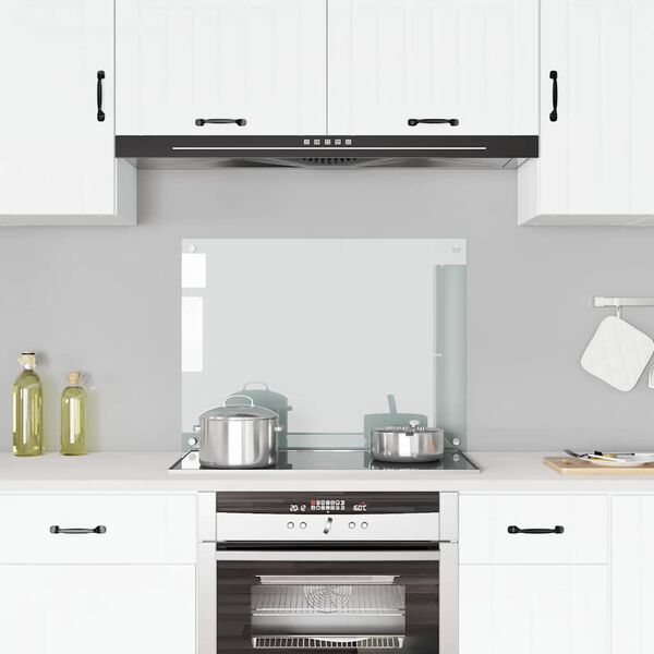 vidaXL Kitchen Backsplash Transparent 80 x 60 cm Tempered Glass