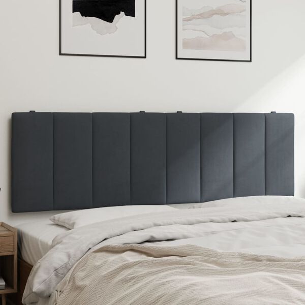 vidaXL Headboard Cushion "Hanko" Dark Grey 153 cm Velvet