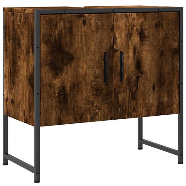 vidaXL Bathroom Sink Cabinet Smoked Oak 60x33x60 cm Engineered Wood