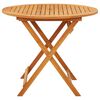 vidaXL Folding Garden Table Ø90x75 cm Solid Eucalyptus Wood