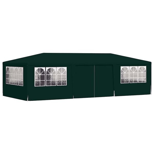 vidaXL Professional Party Tent with Side Walls 4x9 m Green 90 g/m?