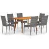 vidaXL 7 Piece Garden Dining Set Grey