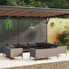 vidaXL 11 Piece Garden Lounge Set with Cushions Poly Rattan Dark Grey