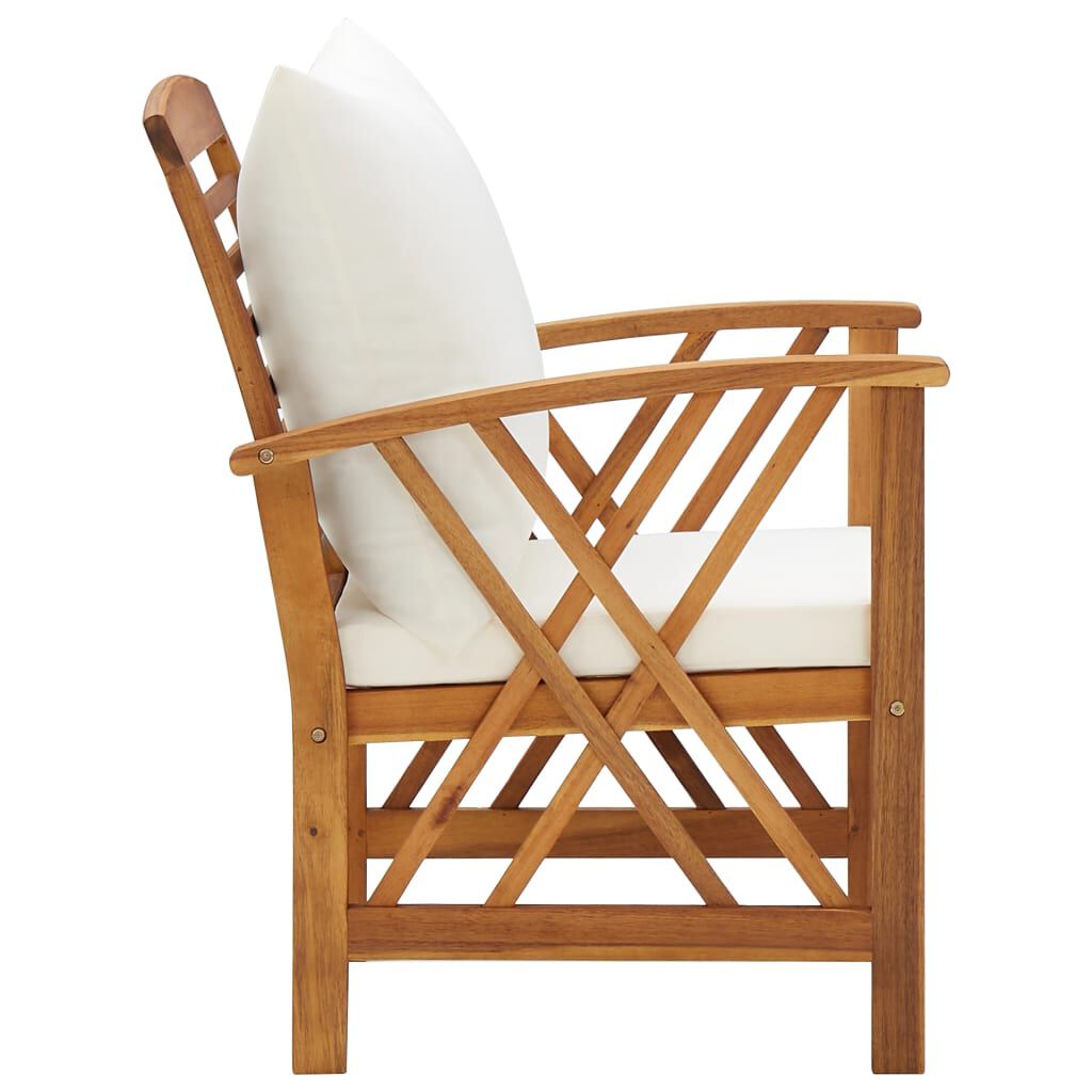 vidaXL 4 Piece Garden Lounge Set with Cushions Solid Acacia Wood