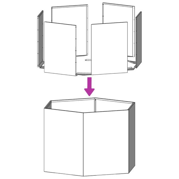 vidaXL Garden Planters 2 pcs Hexagon 46x40x45 cm Weathering Steel