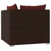 vidaXL 2-Seater Sofa with Cushions Brown Poly Rattan