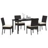 vidaXL Garden Dining Set 5 pcs Black Powder-Coated Steel
