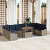 vidaXL Garden Dining Set with Cushion 11 pcs Grey and Navy