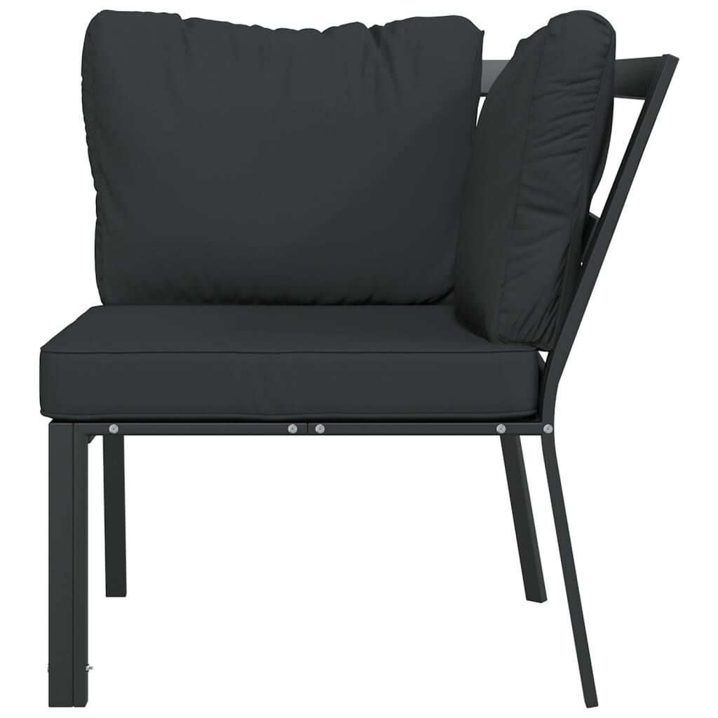 vidaXL Garden Chair with Grey Cushions 76x76x79 cm Steel