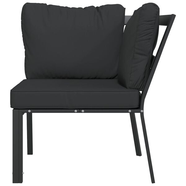 vidaXL Garden Chair with Grey Cushions 76x76x79 cm Steel