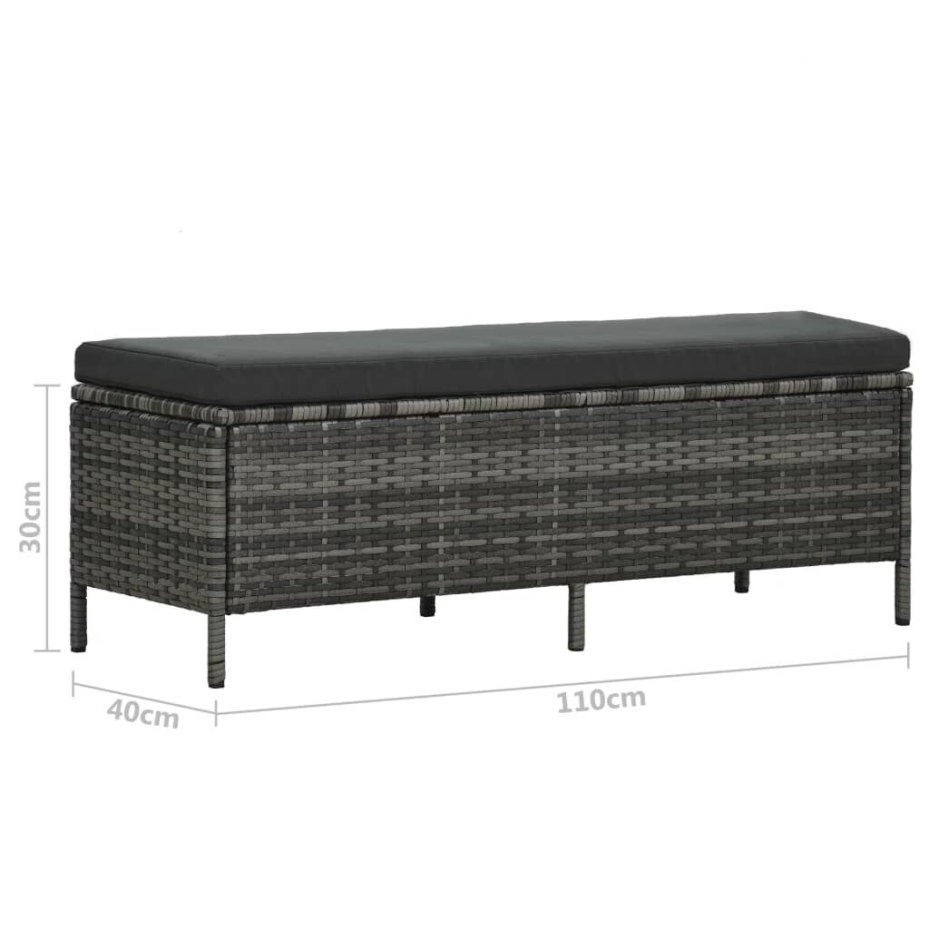 vidaXL 3 Piece Garden Lounge Set with Cushions Poly Rattan Grey