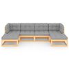 vidaXL 6 Piece Garden Lounge Set with Cushions Solid Pinewood