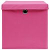 vidaXL Storage Boxes with Lids 4 pcs Pink 32x32x32 cm Fabric
