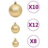 vidaXL 111 Piece Christmas Bauble Set Gold Polystyrene