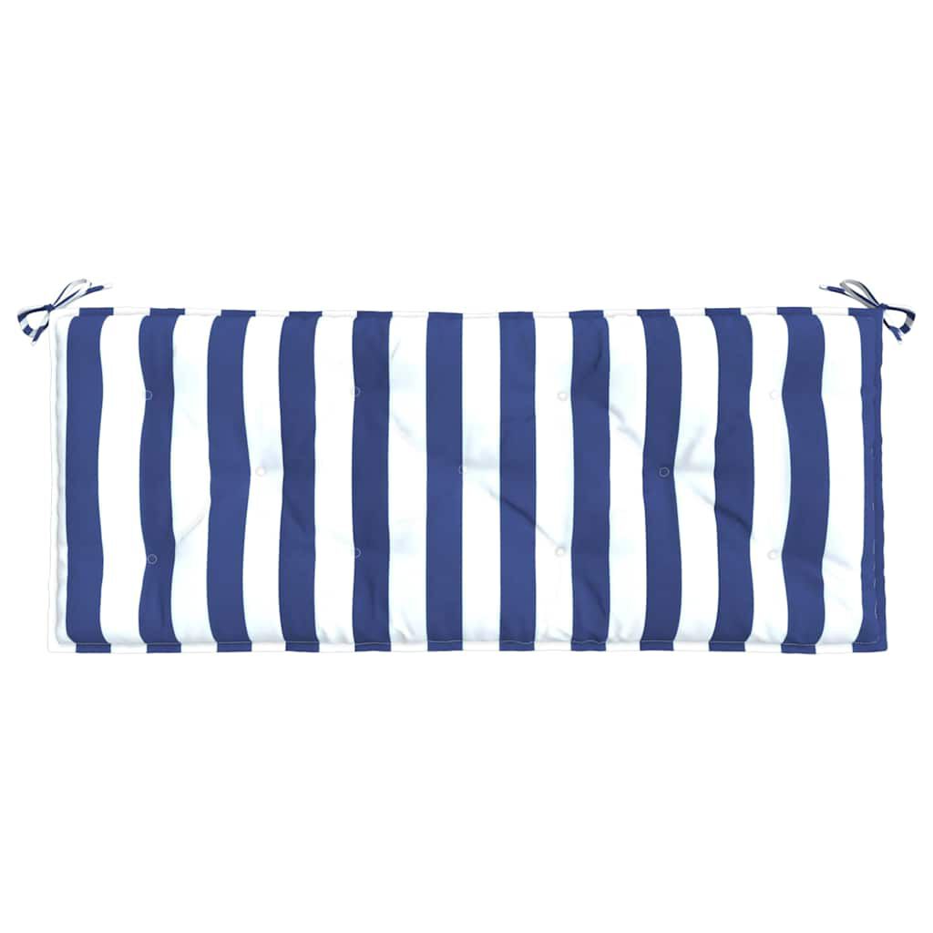 vidaXL Garden Bench Cushions 2pcs Blue&White Stripe 120x50x7cm Fabric