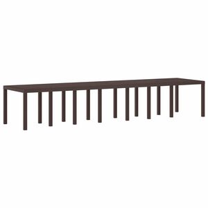 vidaXL Garden Dining Table Brown 400 x 100 x 73 cm Poly Rattan