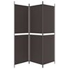 vidaXL 3-Panel Room Divider Brown 150x180 cm Fabric