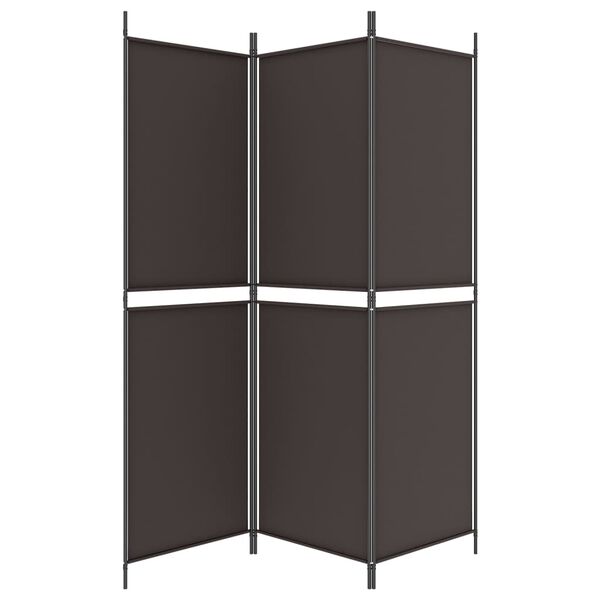 vidaXL 3-Panel Room Divider Brown 150x180 cm Fabric