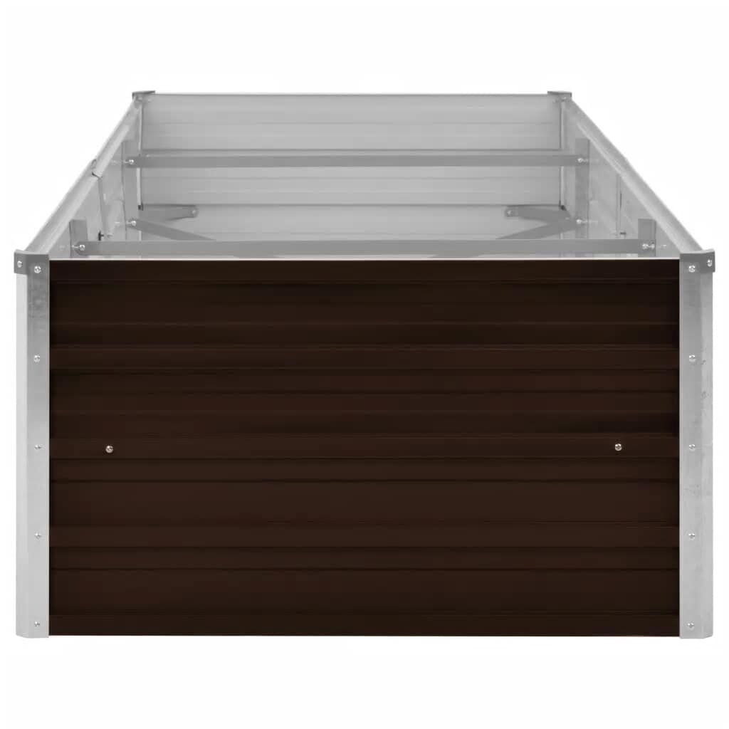 vidaXL Garden Raised Bed Brown 240x80x45 cm Galvanised Steel