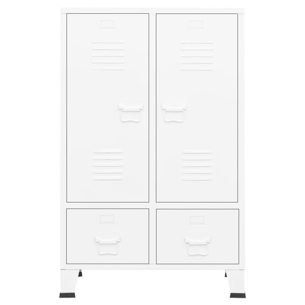vidaXL Industrial Wardrobe White 67x35x107 cm Steel