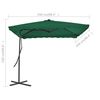 vidaXL Garden Parasol with Steel Pole 250x250 cm Green