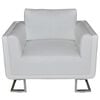 vidaXL Cube Armchair White Leather