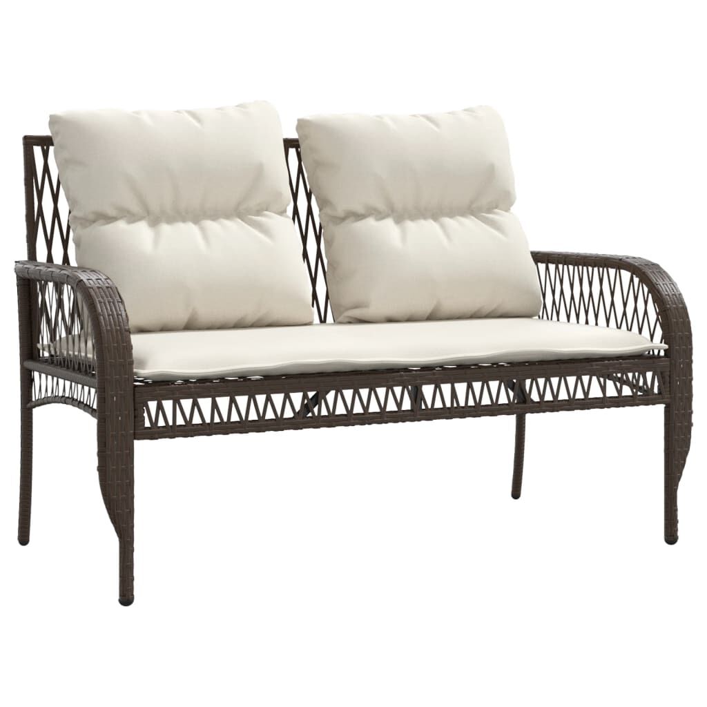 vidaXL 4 Piece Garden Sofa Set with Cushions Brown Poly Rattan