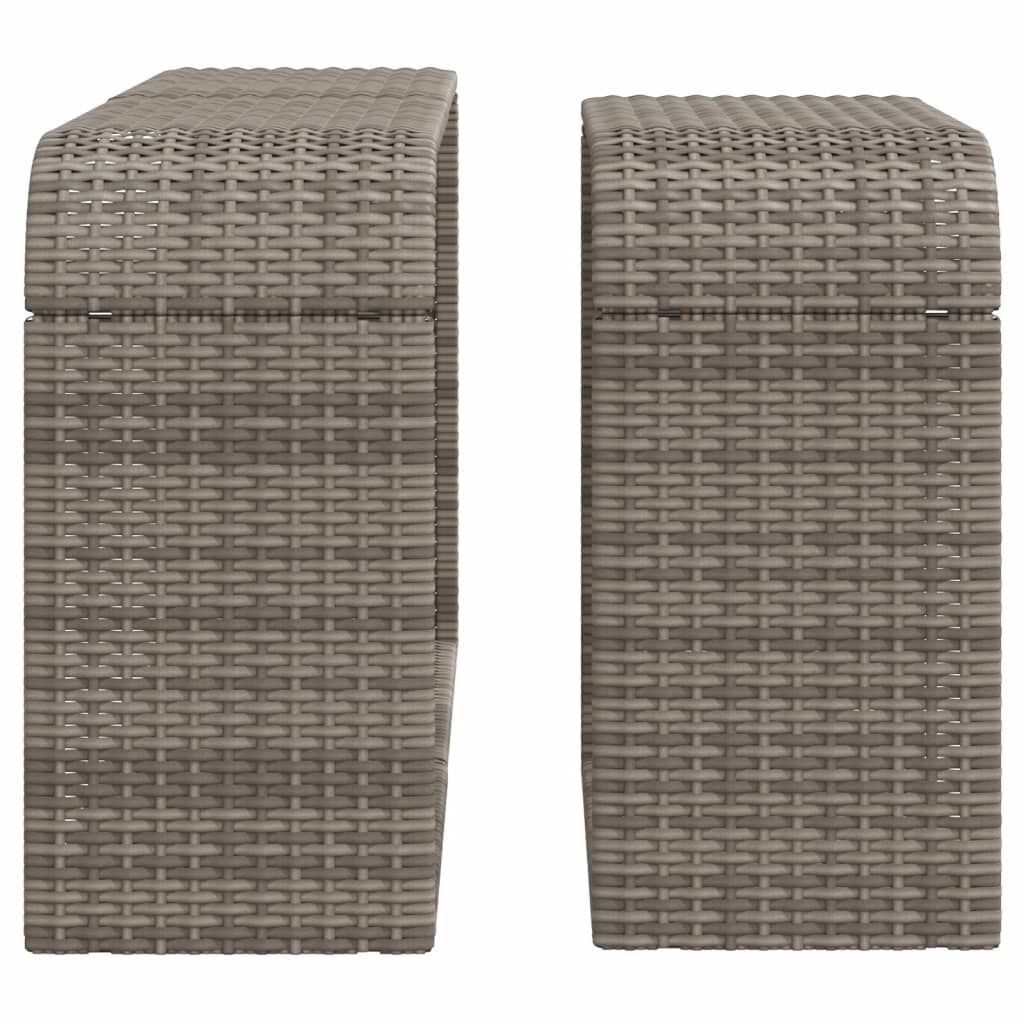 vidaXL Storage Shelves 2 pcs Grey Poly Rattan