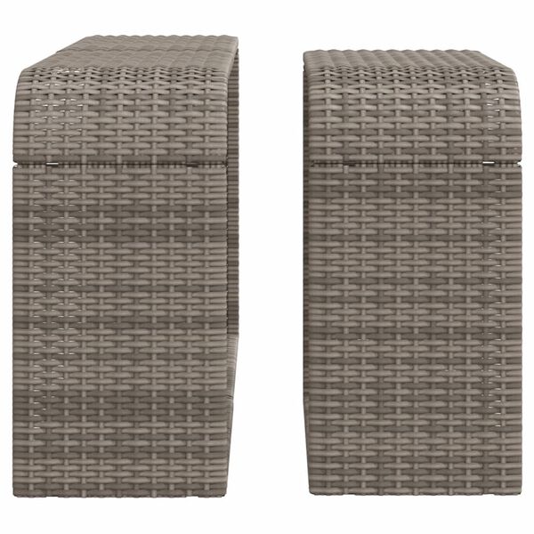 vidaXL Storage Shelves 2 pcs Grey Poly Rattan